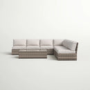 Comfortable Modern Patio Rattan Sectional Set With Cushions by Unique Piece Furniture
