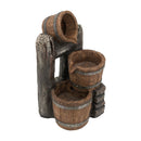 Decorative 3 Tier Bucket Fountain With Lights And Pump - Brown by HouseOfZazla