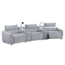 Fullar - Modular Console With Speaker & Cup Holder - Light Gary Chenille by Unique Piece Furniture