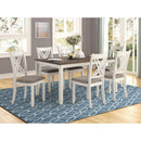 Ebers - 7 Dining Set With 2 Tone Upholstered Chairs - Vanilla White by HouseOfZazla