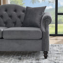 3-seater + 3-seater Combination sofa.Grey Velvet W834S00064