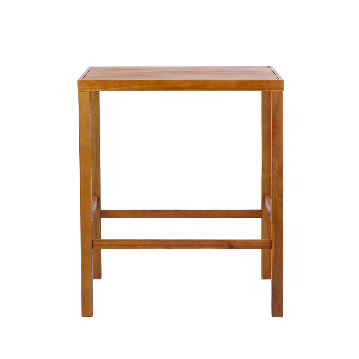 41.14-Inch Height Teak Finish Acacia Solid Wood Outdoor Dining Table, photo 3 of 8