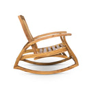 Outdoor Acacia Wood Rocking Chair with Retractable Foot Panel