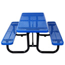Rectangular Outdoor Steel Picnic Table With Umbrella Pole by HouseOfZazla