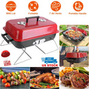 Portable Charcoal Grill OutdoorÊTabletop Grill Small Barbecue Smoker Folding BBQ Grill with Lid for Backyard Camping Picnics Beach