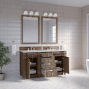 James Martin Bristol 60" Double Bathroom Vanity, Whitewashed Walnut