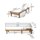Outdoor Chaise Lounge With Acacia Wood Frame - White / Teak by HouseOfZazla