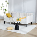 Elena - Boucle Upholstered Daybed, Ribbed Tufted Backrest by HouseOfZazla