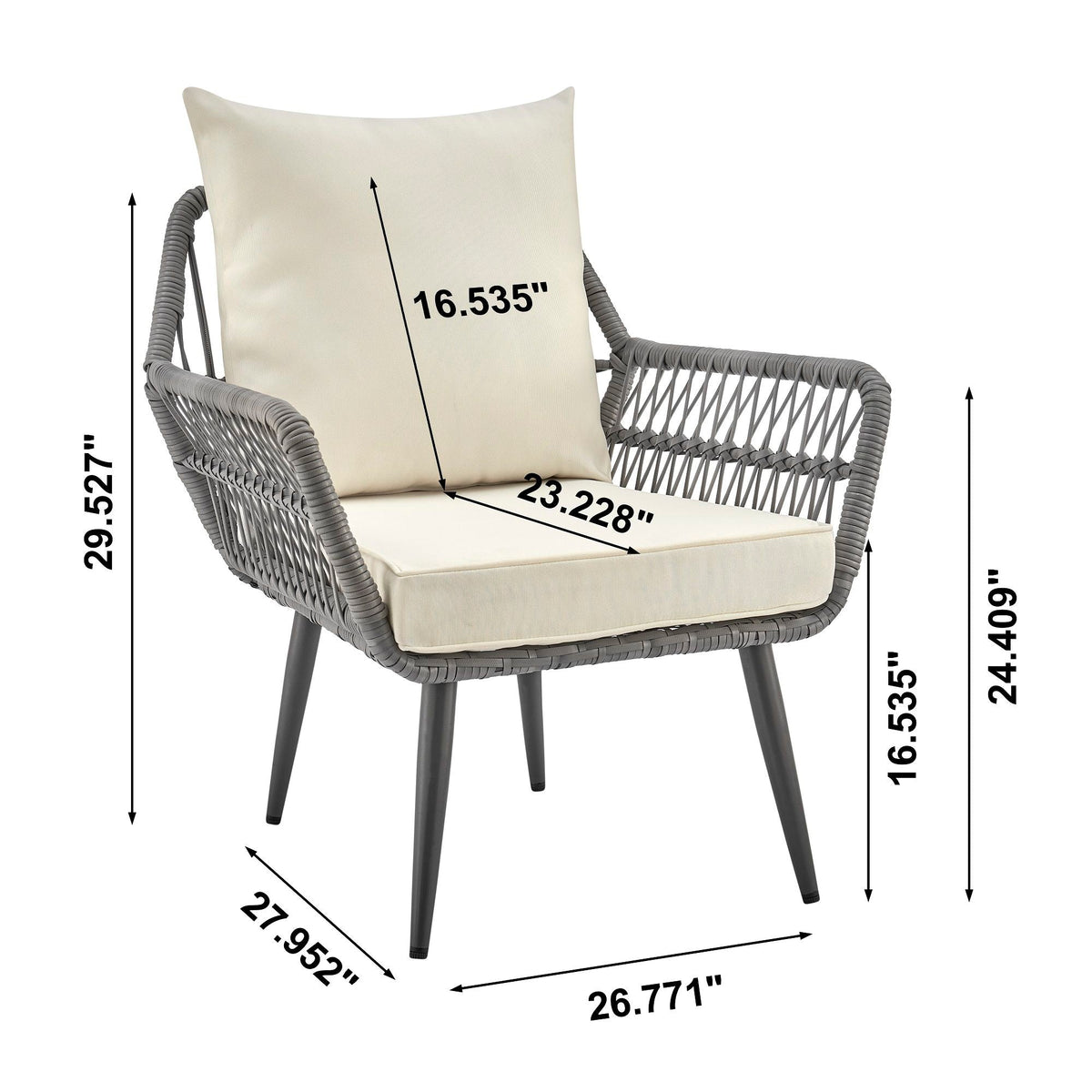 Cannes - 3 Piece Outdoor Patio Conversation Set, photo 13 of 18