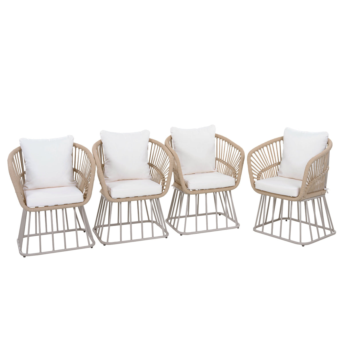 Outdoor Dining Chair MP1 - Teak Finish Wicker & Steel Frame, photo 9 of 10