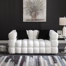 62.2length, 35.83" deepth, human body structure for USA people, marshmallow sofa,boucle sofa, White color,3 seater