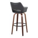 Mustang - Contemporary Fixed Height Barstool With Swivel & Round Footrest (Set of 2) by HouseOfZazla