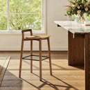 Sven 30" Modern Minimalist Low Back Wood Barstool by HouseOfZazla