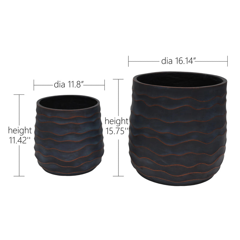 Large Round Planters Set of 2, photo 6 of 10