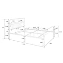 86.4" L X 59.6" W X 44" H Metal Bed Frame Queen Size Standerd Bed Frame - WHITE