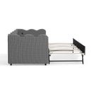 Gingham Daybed With USB Charging Port, Wave Shaped Design