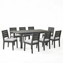 9-Piece Outdoor Dining Set with Extendable Acacia Wood Table and Cushioned Chairs by HouseOfZazla