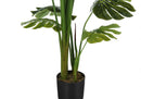 55" Tall, Artificial Plant, Monstera Tree, Indoor, Faux, Fake, Floor, Greenery, Potted, Real Touch, Decorative - Green / Black by Unique Piece Furniture