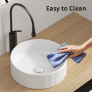 Small Bathroom Sink - 14 Inch Round Above Counter Porcelain Ceramic