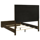 Atlas 63-inch Queen Upholstered Panel Bed Grey and Dark Oak