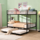 Full Over Full Modern Metal Bunk Bed With Trundle - Black by Unique Piece Furniture