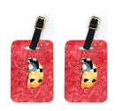 Lady Bug on Red Luggage Tag
