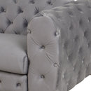 40.5" Velvet Upholstered Accent Sofa, Modern Single Sofa Chair with Button Tufted Back, Modern Single Couch for Living Room, Bedroom, or Small Space, Gray