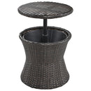 5 Pieces Patio Furniture Chair Sets, Patio Conversation Set With Wicker Cool Bar Table, Ottomans,Outdoor Furniture Bistro Sets for Porch,Backyard,Balcony,Poolside Black&Beige