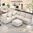 Sectional Sofa Modular U-Shaped With Ottoman & USB Ports by Unique Piece Furniture