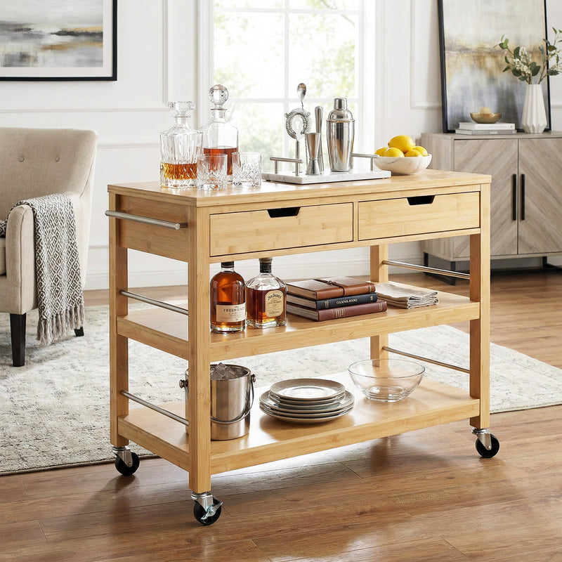 Indoor Multifunctional Bamboo Kitchen Cart, photo 2 of 10