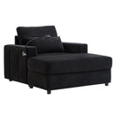 Modern Style Armchair Chaise Lounge Sofa Couch With Movable Storage Ottoman, USB Ports, Cup Holders, Phone Holder, Side Pockets by HouseOfZazla