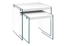 Accent Nesting Table Clear Tempered Glass For Living Room (Set of 2) by HouseOfZazla