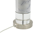 Sculpted Marble & Crystal Cylinder Table Lamp