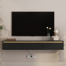 Floating TV Stand with LED Lights & Power Outlet