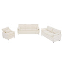 Modern Sofa Set With Double Layer Cushion And Side Storage Pockets