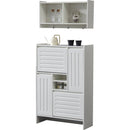 31'Multi-Functional Shoe Cabinet with Wall Cabinet, Narrow Shoe Rack Storage Organizer with 2 Flip Drawers Versatile Side Cabinet for Hallway, Bedroom, Apartment, White