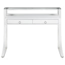 Serrano - 2 Drawer Writing Desk With Polished And Tempered Glass Hutch - Glossy White