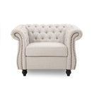 Nexuson - Upholstered Chesterfield Chair With Deep Tufted And Nailhead Trim