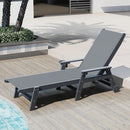Lounge Chair Outdoor, HDPE Chaise Lounge with Wheels and Adjustable Recliner by HouseOfZazla