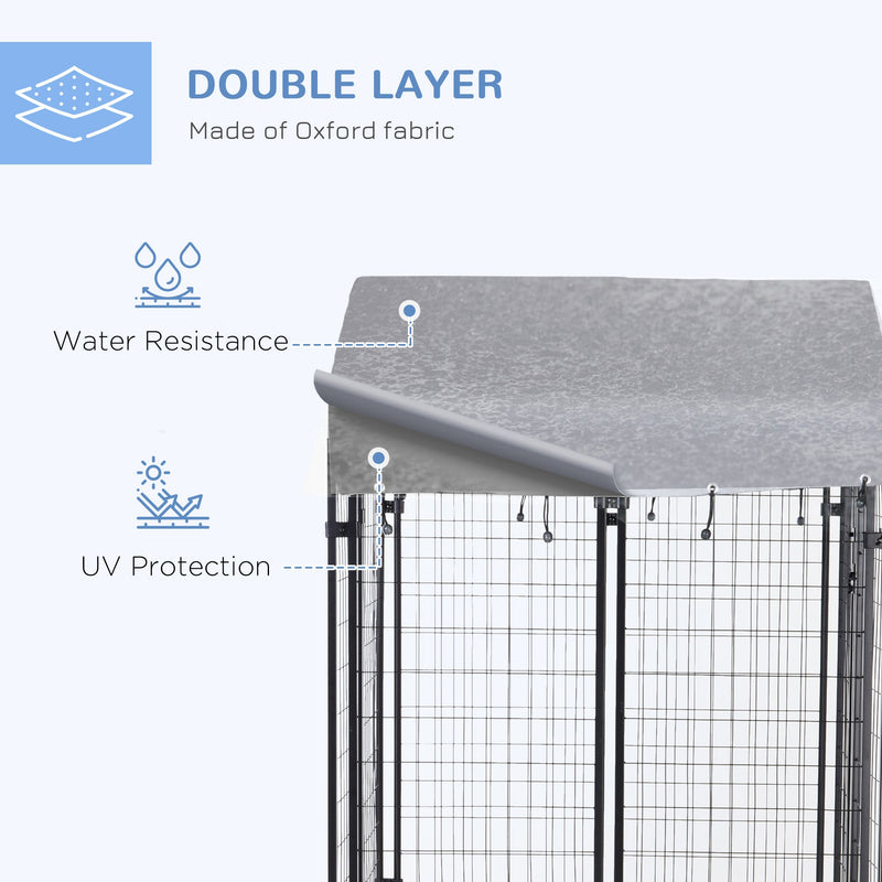 4' x 4' x 6' Dog Playpen Outdoor, Dog Kennel Dog Exercise Pen with Lockable Door, Water-resistant Canopy, for Small and Medium Dogs