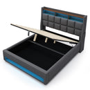 Upholstered Platform Bed With A Hydraulic Storage System, LED And USB Charging (Without Mattress) by Unique Piece Furniture