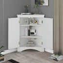 Triangle Bathroom Storage Cabinet With Adjustable Shelves, Freestanding Floor Cabinet For Home Kitchen by Unique Piece Furniture
