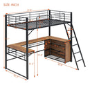 Loft Bed & 3 Layers Of Shelves And L-Shaped Desk by Unique Piece Furniture