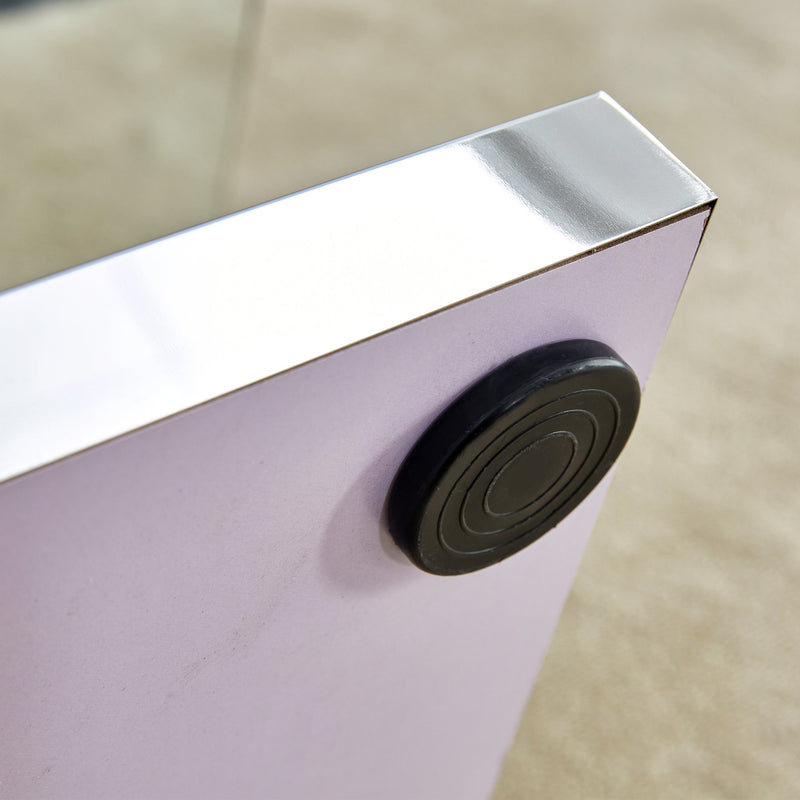 A rectangular modern and fashionable coffee table with tempered glass tabletop and black MDF legs. Suitable for living room.47.2"x25.5"x18"