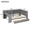 Platform Bed With Upholstered Headboard, Storage Shelves, Drawers, Charging Station, LED Lighting, Built In Desk by Unique Piece Furniture