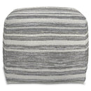 Carina - Square Woven Pouf - Black White by HouseOfZazla