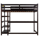 Loft Bed With Storage Shelves And Under Bed Desk by HouseOfZazla