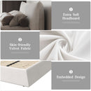 Upholstered Platform Bed With Special Shaped Headboard by HouseOfZazla