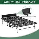 Twin Wide Folding Bed With Adjustable Headboard, Extra Long Rollaway For Tall People, Memory Foam Mattress - Black