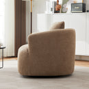 360° Swivel Barrel Sofa Chair With Throw Pillow, Upholstered Accent Chair by HouseOfZazla